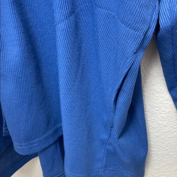 Muk Luks Royal Blue Button Up Cardigan Shirt Loungewear Women’s 2X Pockets - Picture 7 of 8